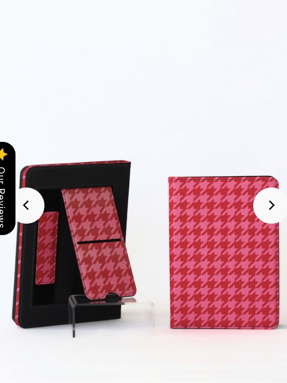 Kindle Paperwhite 12th Gen Pink Houndstooth Cover - Compatible Case